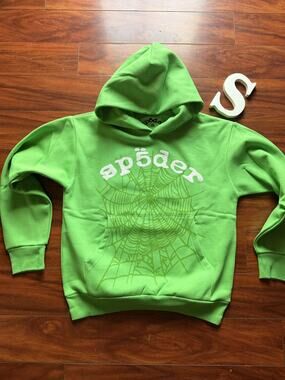 Sp5der Green Web Hoodie Size S New